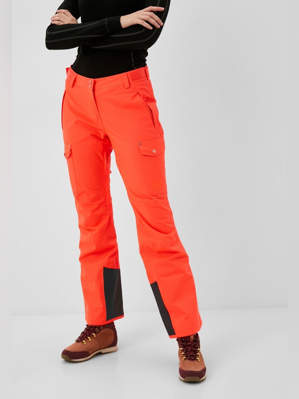 Helly Hansen W Switch Bright Florescent Orange Cargo Ski Snowboard Pants M